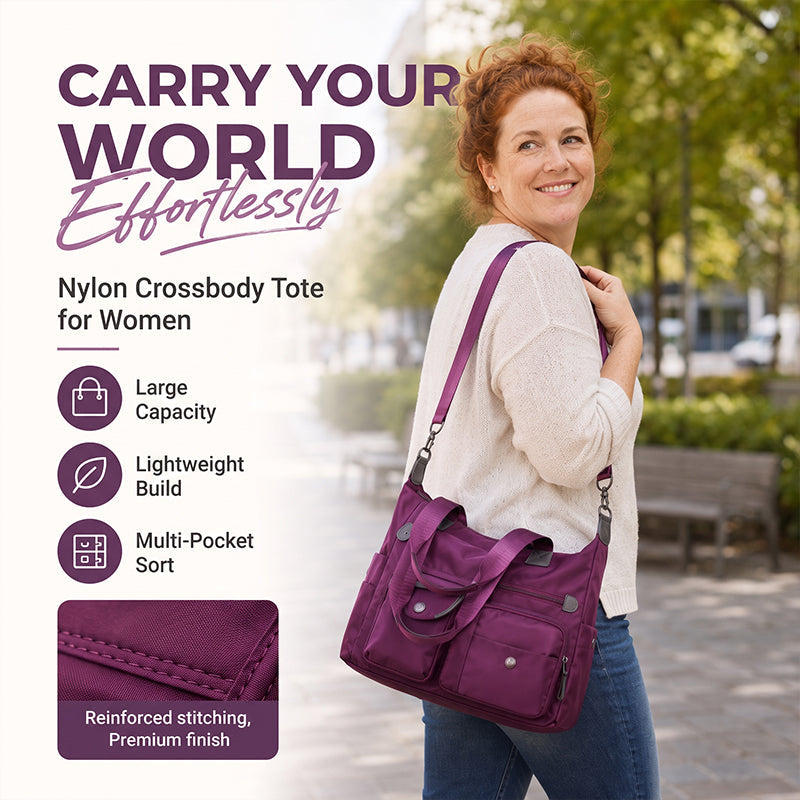 Large capacity waterproof nylon tote bag for women - features and styling