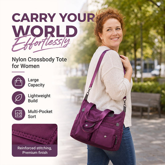 Large capacity waterproof nylon tote bag for women - features and styling