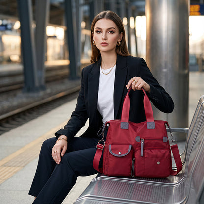 Large capacity waterproof nylon tote bag for women - features and styling