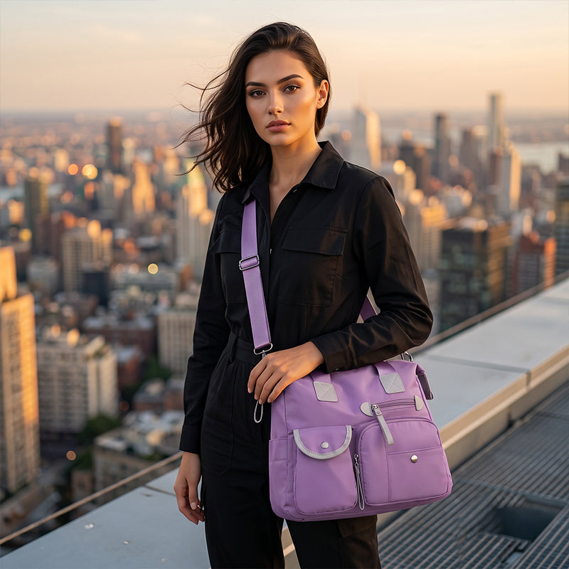Large capacity waterproof nylon tote bag for women - features and styling