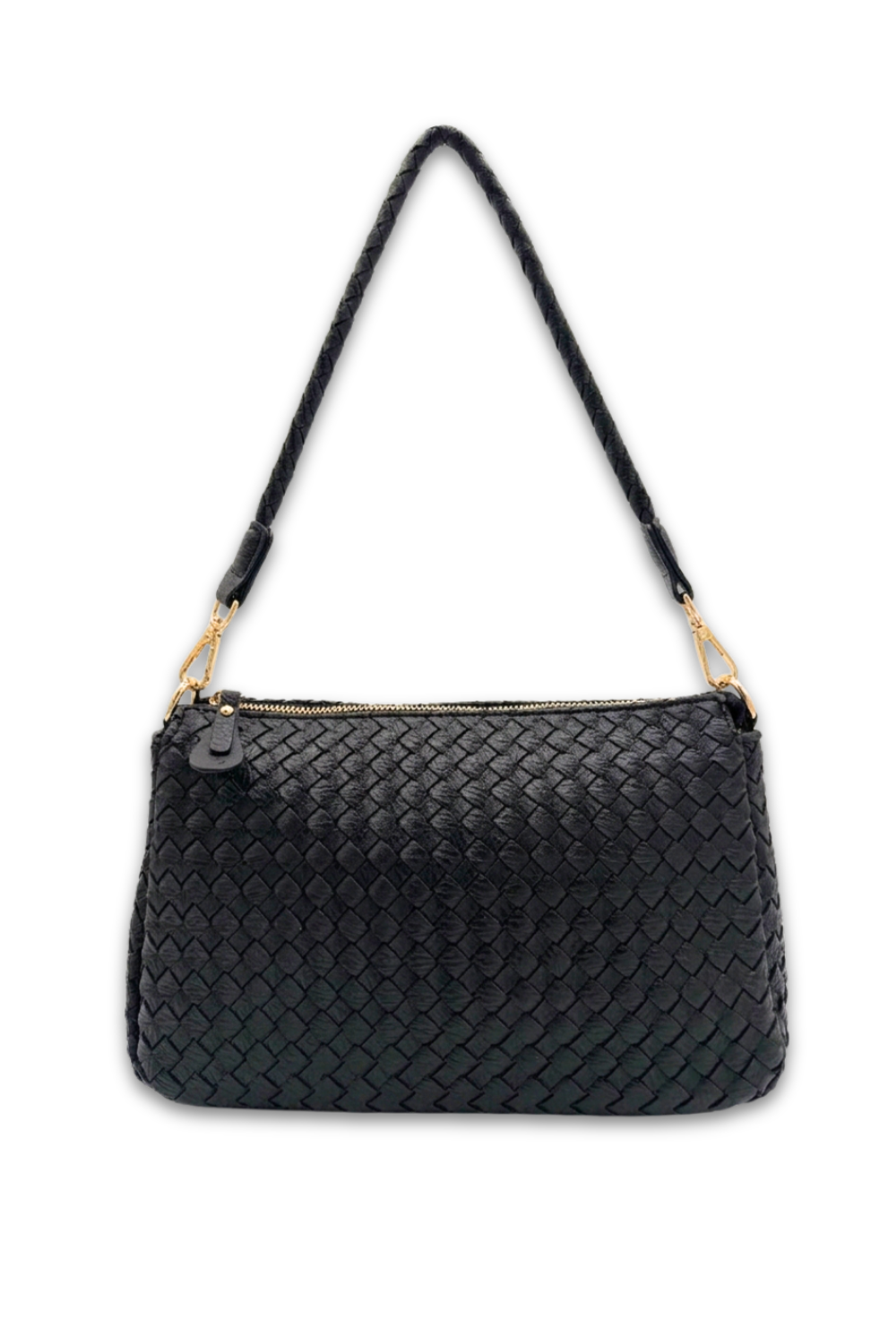 Elle Woven Crossbody bag in Black