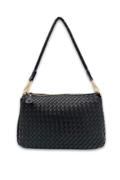 Elle Woven Crossbody bag in Black