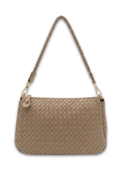 Elle Woven Crossbody bag in Fawn