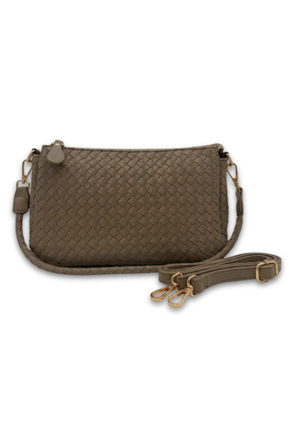 Elle Woven Crossbody bag in Fawn