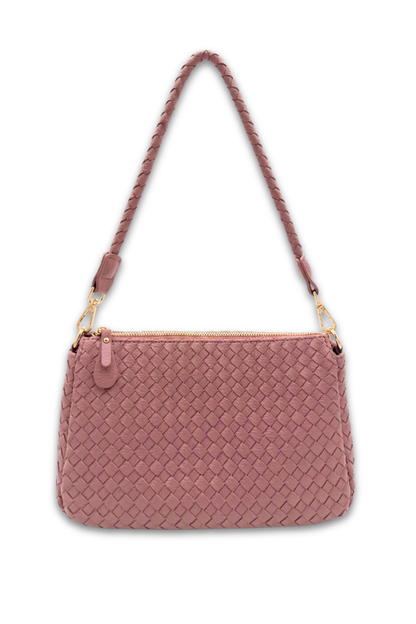 Elle Woven Crossbody bag in Mauve
