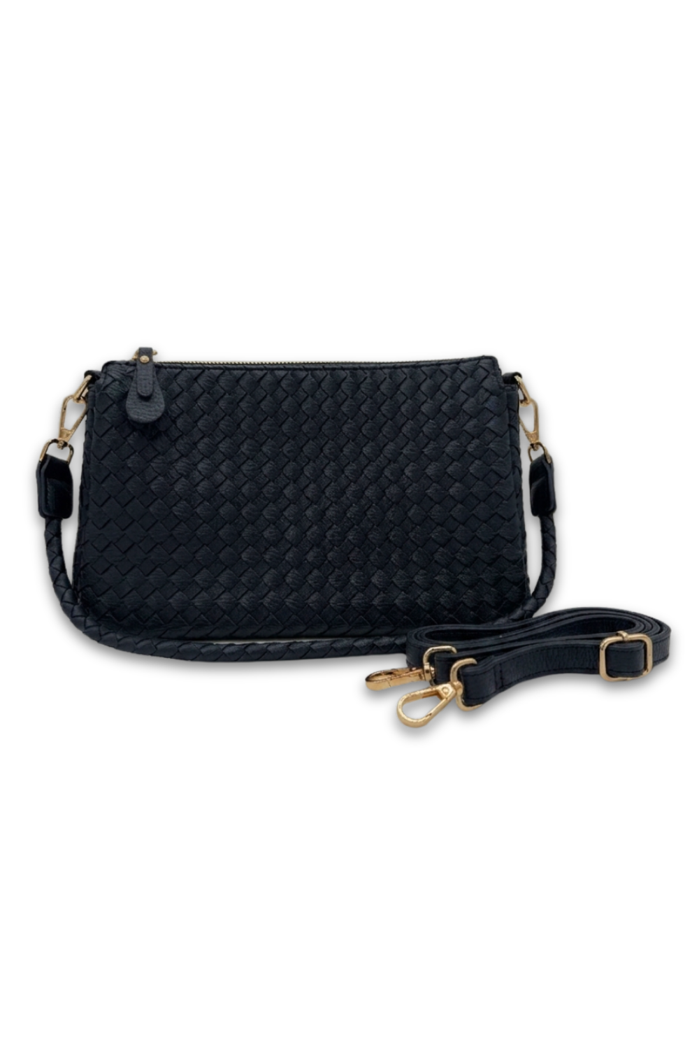 Elle Woven Crossbody bag in Navy