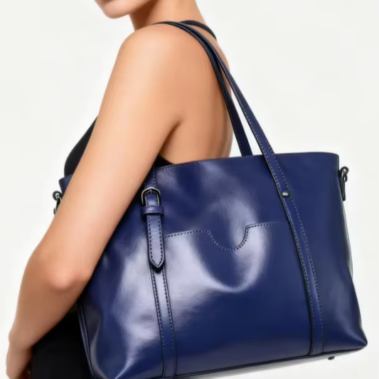 The Margot: Vintage Vegan Leather Laptop Tote | Karvelle