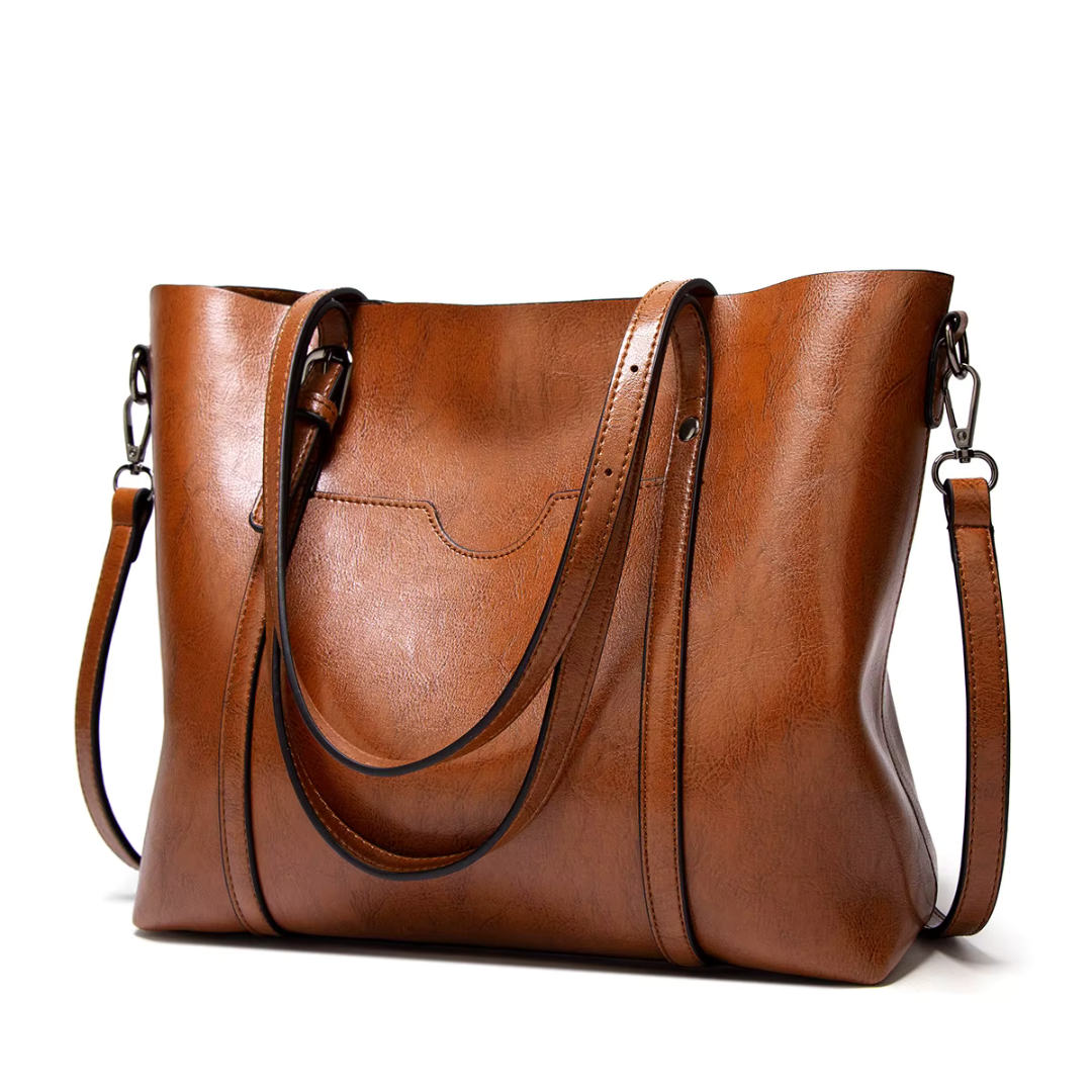 The Margot: Vintage Vegan Leather Laptop Tote | Karvelle